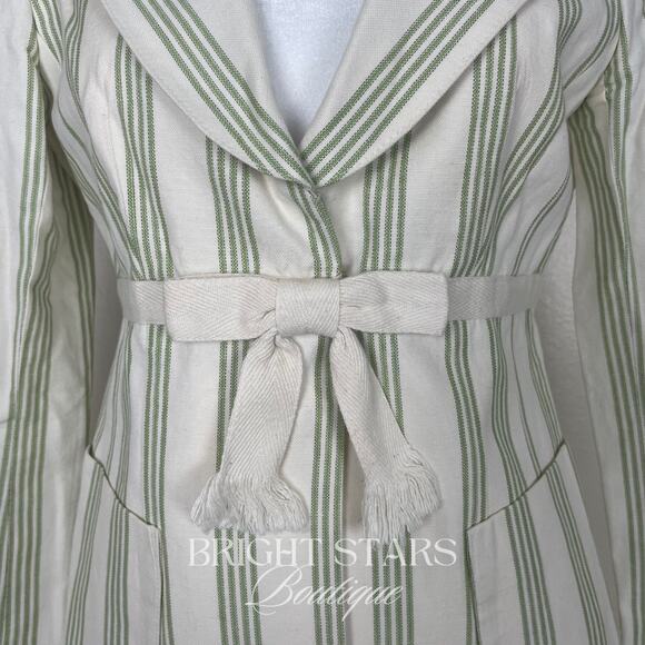 Rare Stripe Blazer Jacket ASO Paige Matthews Charmed Cream Green Bow 6 Vintage - Picture 10 of 10